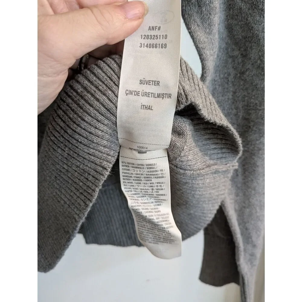 Abercrombie & Fitch Gray Crewneck Sweater XXL Neutral Classic 100% Cotton